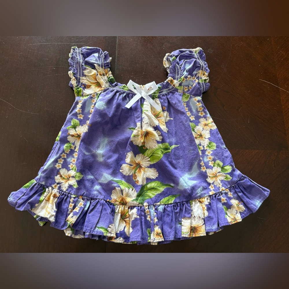 ALOHA Purple Hawaiian print Baby Outfit - Picture 2 of 9